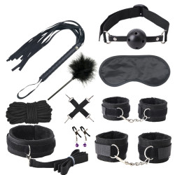 Generique Kit Bondage Push 10 pièces Noir